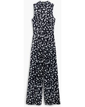 Desigual Polka Dot Jumpsuit, Polyester - Blue