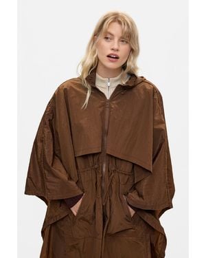 Desigual Waterproof Poncho, Polyamide - Brown