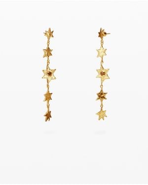 Desigual Pendientes Cascada De Estrellas Zalio - Marrón