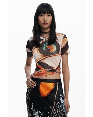 Desigual T-Shirt Designed By Mr. Christian Lacroix, Polyester - Black