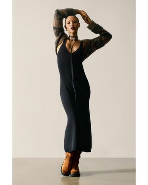 Desigual Long-Sleeved Knit Dress - Black