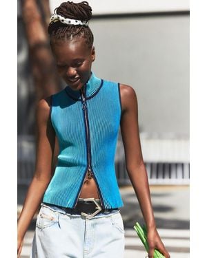 Desigual Zip-Knit T-Shirt - Blue