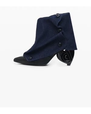 Desigual Botín Solapa Denim, Mujer, Negro - Azul