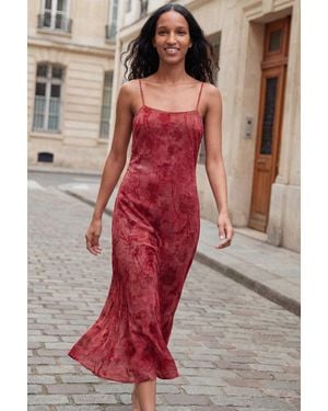 Desigual Flocked Strap Dress, Polyester - Red