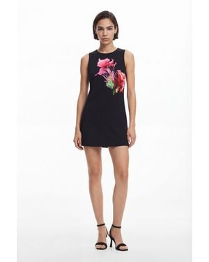 Desigual Floral Print Dress - Black