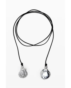 Desigual Multi-Position Pendant-Plated Leather Cord Zalio - White