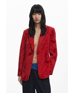 Desigual Americana Detalles Terciopelo - Rojo
