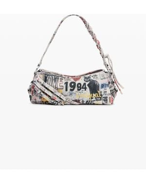 Desigual Small Printed Bag, Cotton - White