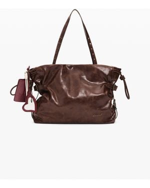 Desigual Large Shopping Bag, Polyurethane - Brown
