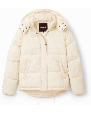 Desigual Textured Quilted Jacket - Natural