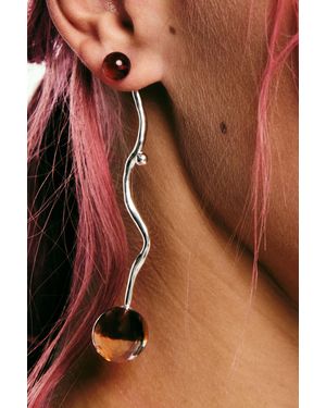Desigual Pendientes Esmaltados Zalio, Negro - Marrón