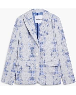 Desigual Textured Blazer - Blue