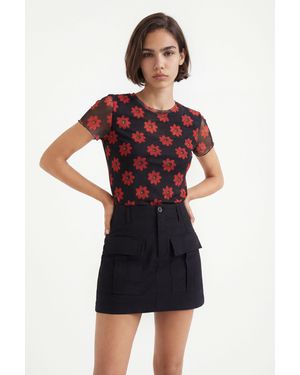 Desigual Slim Short Skirt, Cotton - Black