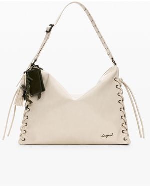 Desigual Medium Faux Leather Bag, Polyurethane - Natural