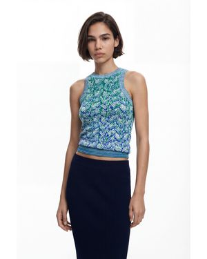 Desigual Knit Vest - Blue