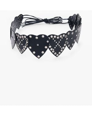 Desigual Studded Belt Hearts, Polyurethane - Blue