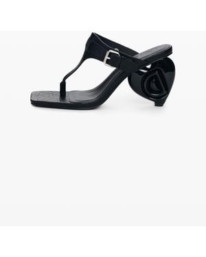 Desigual Heeled Sandal Leather Effect, Polyurethane - Black