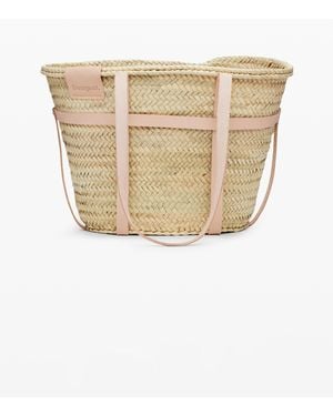 Desigual L Leather Wicker Basket, Straw - Natural