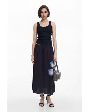 Desigual Long Floral Skirt - Blue