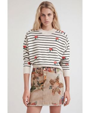Desigual Floral Camouflage Miniskirt - Natural