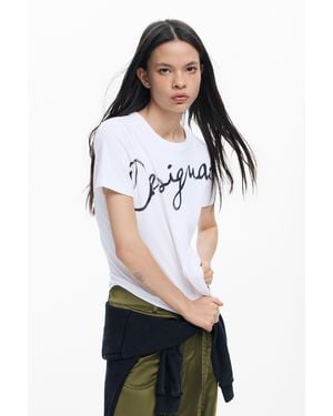 Desigual Logo Knit T-Shirt, Cotton - Black