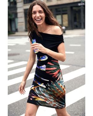 Desigual Printed Knit Dress M. C. Lacroix, Viscose - Black