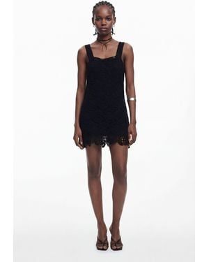 Desigual Crochet Mini Dress, Cotton - Black