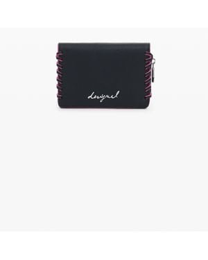Desigual Small Braided Leather-Effect Wallet - Black