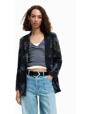 Desigual Blazer Collage, Cotton - Blue