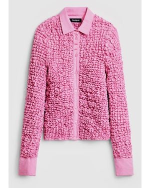 Desigual Texture Shirt, Cotton - Pink