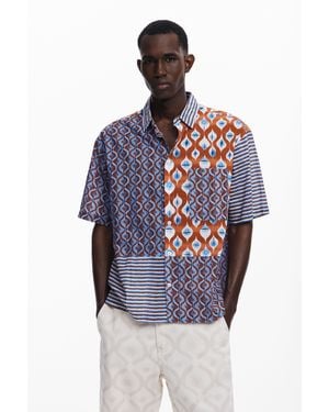 Desigual Kurzarmhemd Mit Sonnenmuster - Blau