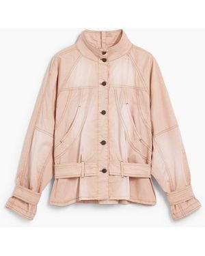 Desigual Turtleneck Denim Jacket, Cotton - Natural
