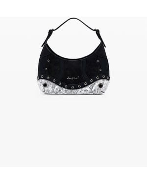 Desigual Small Studded Snake Bag, Polyurethane - Black