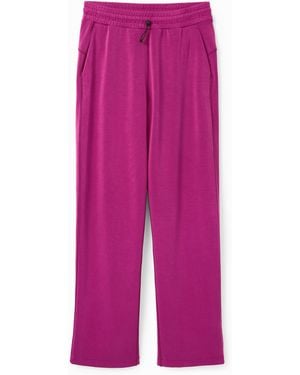 Desigual Wide-Leg Sport Pants - Pink