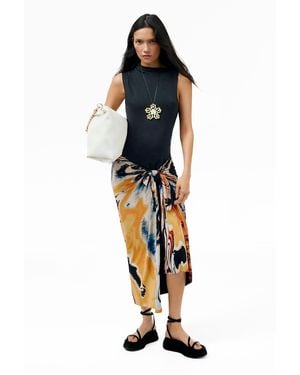 Desigual Sleeveless Printed Dress, Viscose - Black