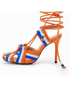 Desigual Stella Jean Heeled Sandal, Lamb Leather - Orange