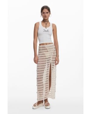 Desigual Tank Top With Text - White