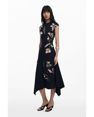 Desigual Irregular Floral Dress - White