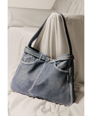 Desigual Large Leather Bag Denim Studio, Lamb Leather - Grey