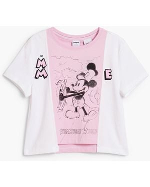 Desigual Bicolour Minnie Mouse T-Shirt - Pink