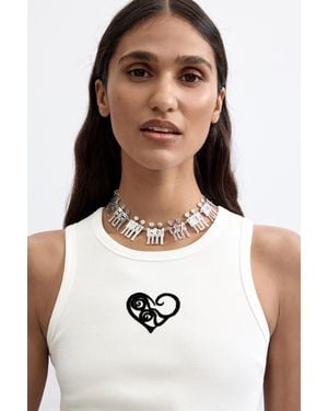 Desigual Short Robots Zalio Necklace - White