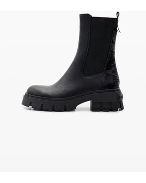 Desigual Elasticated Truck-Sole Chelsea Boots - Black