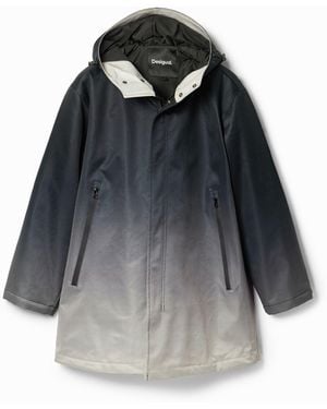 Desigual Dégradé Hooded Parka, Polyester - Black