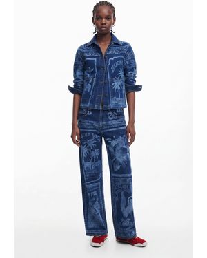 Desigual Postcard Jeans, Cotton - Blue