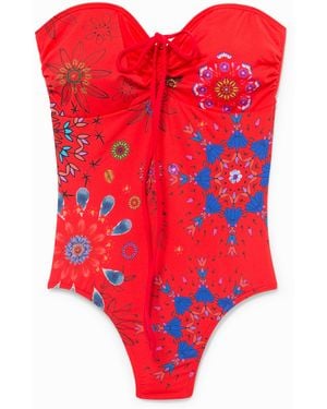 Desigual Badeanzug Mit Blumigem Mandala-Muster - Rot