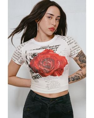 Desigual Printed T-Shirt 100% Cotton, Cotton - Red