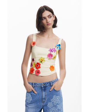 Desigual Blusenkorsett Blumen Tyler Mcgillivary - Blau
