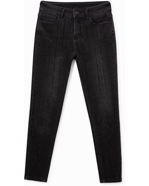 Desigual Vaquero Slim Brillante - Negro