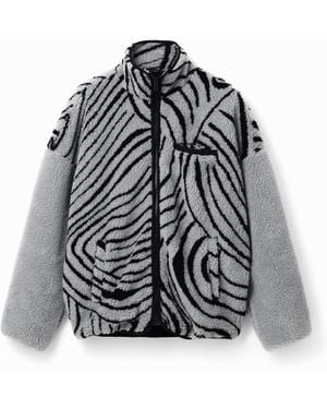 Desigual Polarjacke Hoher Kragen - Schwarz