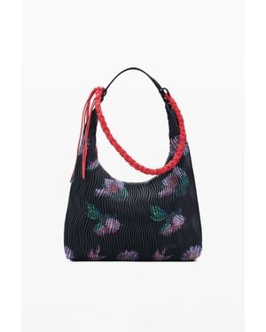 Desigual Medium Oval Textured Bag, Polyurethane - Blue